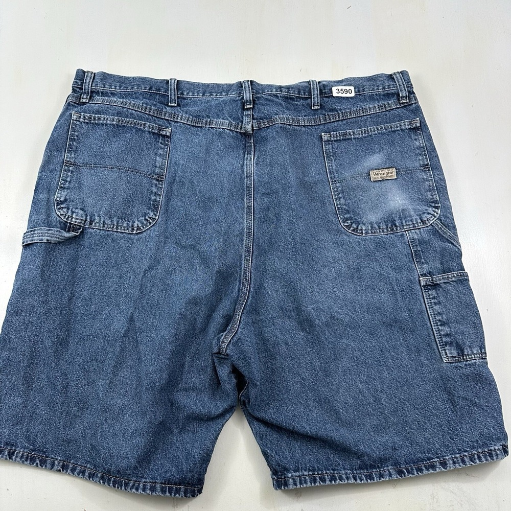 Y2K Wrangler Men's Carpenter Jean Shorts Size‎ 48 Blue Denim Jorts 100% Cotton